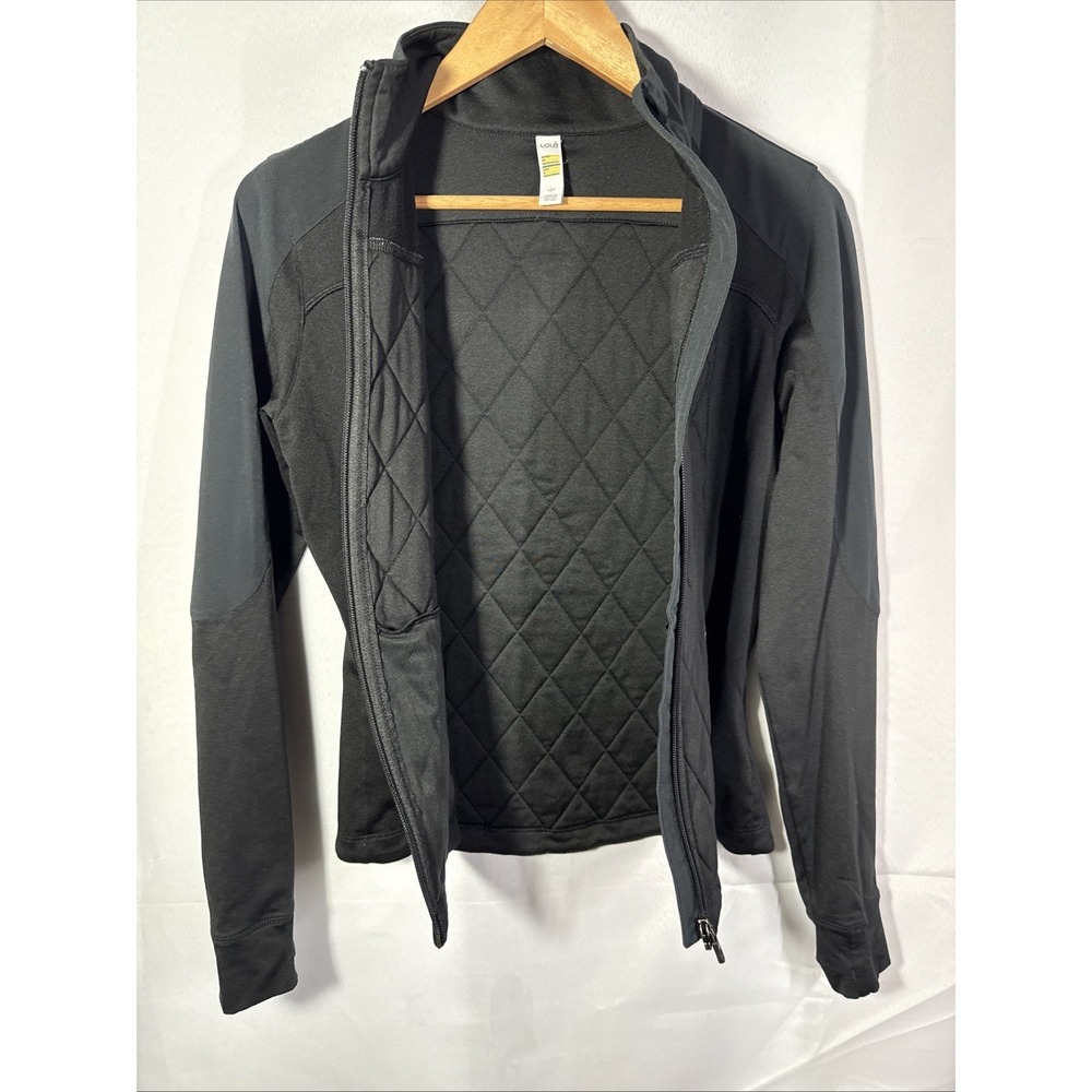 Lolë Womens Quilted Jacket Small Black 1/4 Zip Running Jogging Active Pullover - Picture 14 of 15